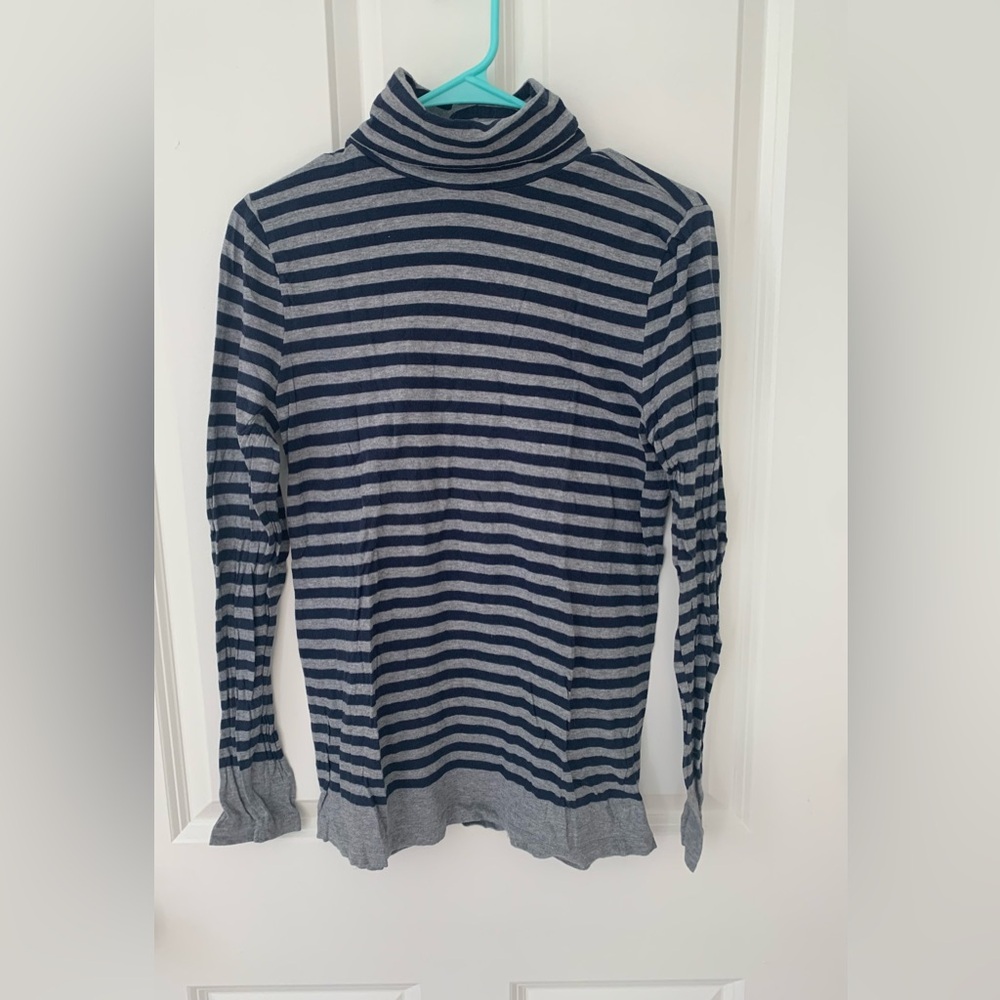 J.Crew Navy and Gray Striped Tee